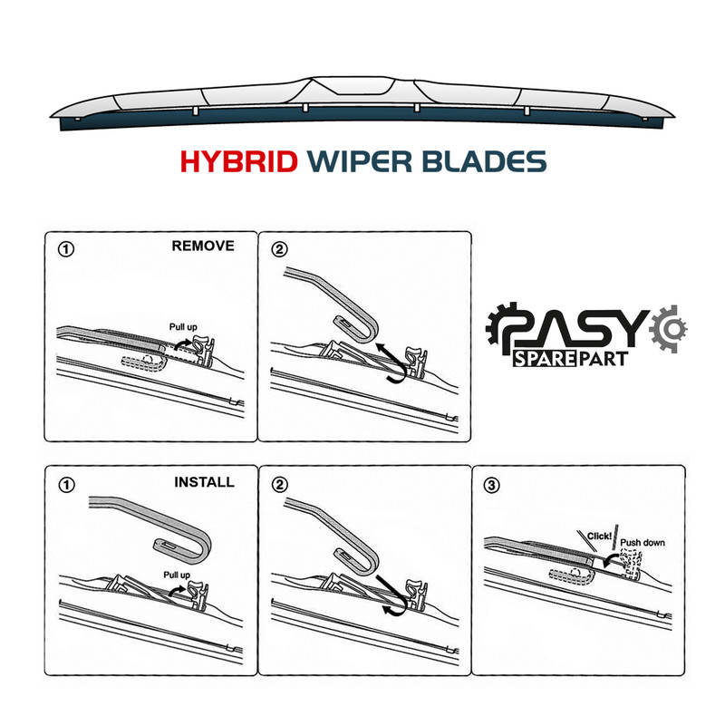 تیغه برف پاک‌کن پاسیکو مدل HYBRID PLUS مناسب برای پژو 405 بسته 2 عددی 