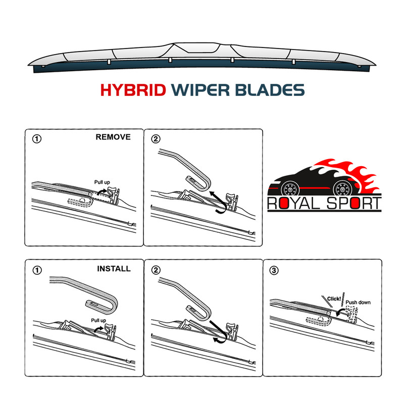 تیغه برف پاک‌کن رویال اسپرت مدل HYBRID PLUS مناسب برای برلیانس H330 بسته 2 عددی