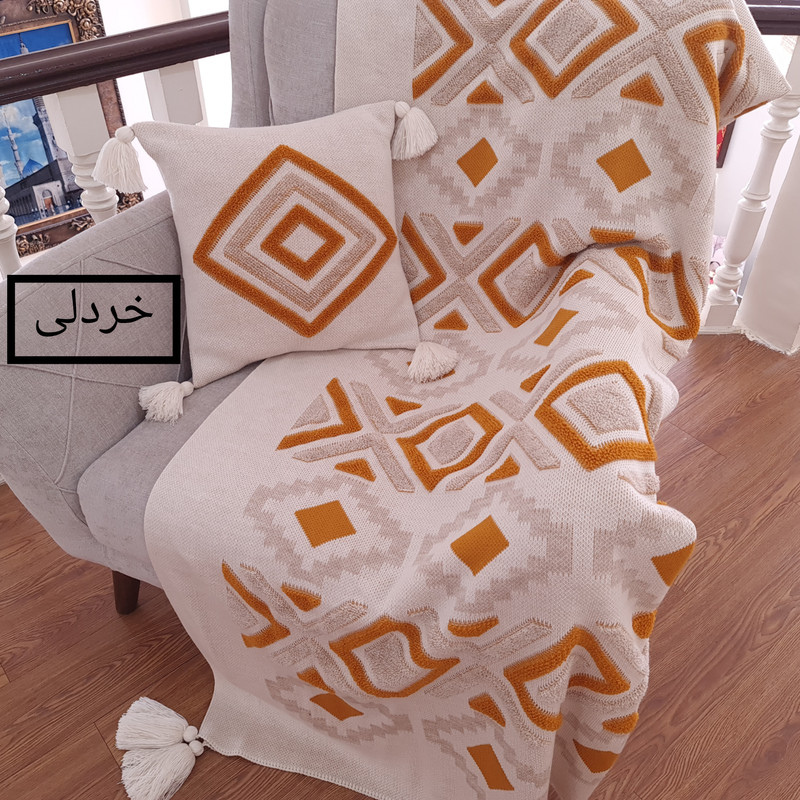 شال مبل مدل پانچدوزی کد 3 سایز 170×140 سانتیمتر