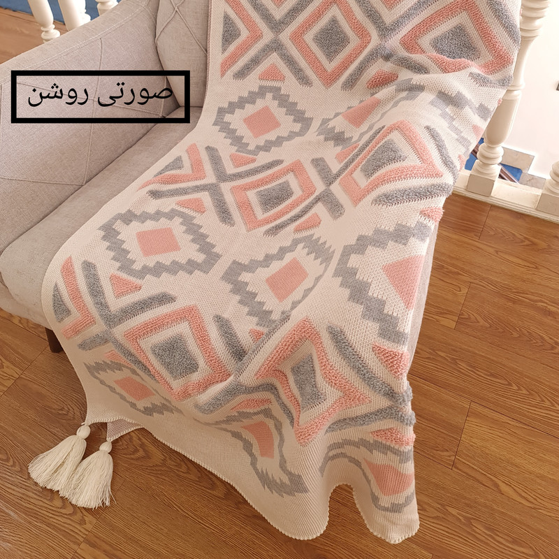 شال مبل مدل پانچدوزی کد 3 سایز 170×140 سانتیمتر