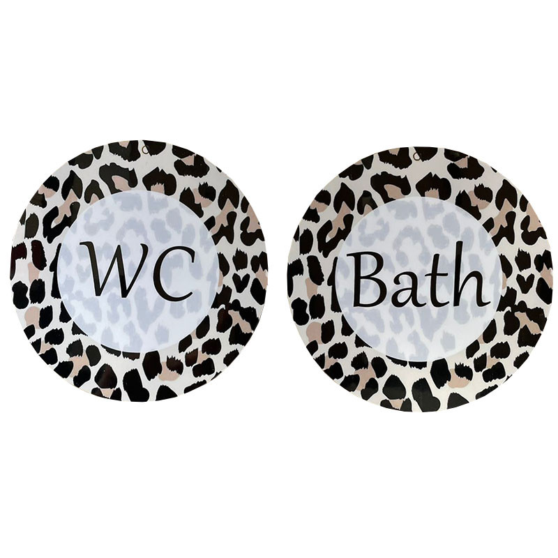 آویز تزیینی سرویس بهداشتی و حمام طرح پلنگی مجموعه دو عددی