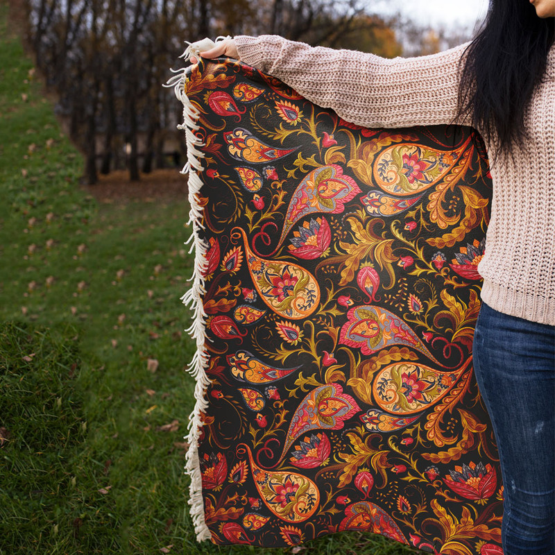 شال مبل مدل بته جقه کد F2SH1080 سایز 98x180 سانتی متر