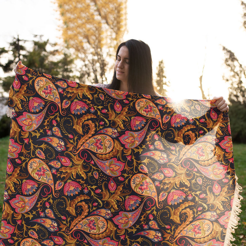 شال مبل مدل بته جقه کد F2SH1080 سایز 98x180 سانتی متر