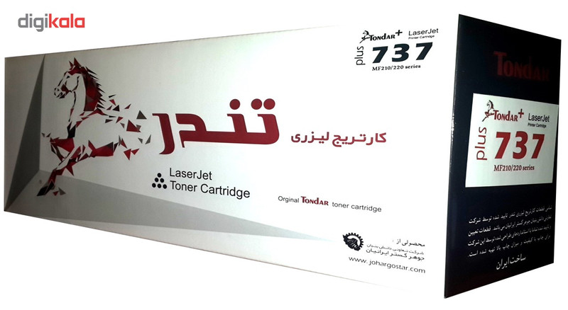 تونر مشکی تندر مدل 737 ظرفیت 2600برگی گارانتی تعویض دوساله