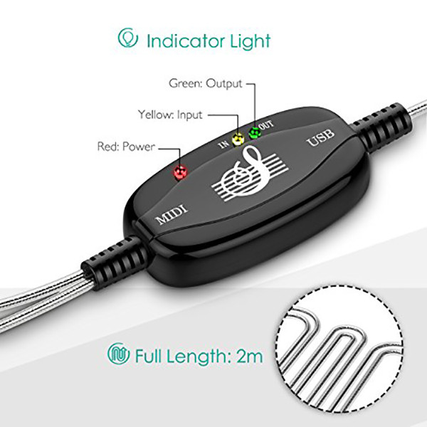 کابل تبدیل midi به USB مدل AM01