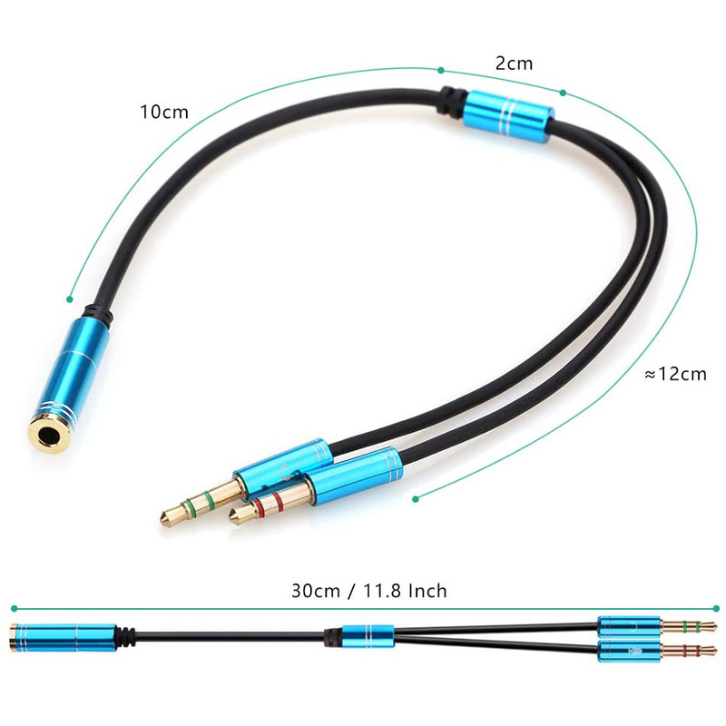 کابل تبدیل 1 به 2 جک 3.5 میلی متری مدل هوگر پرو طول 0.3 متر