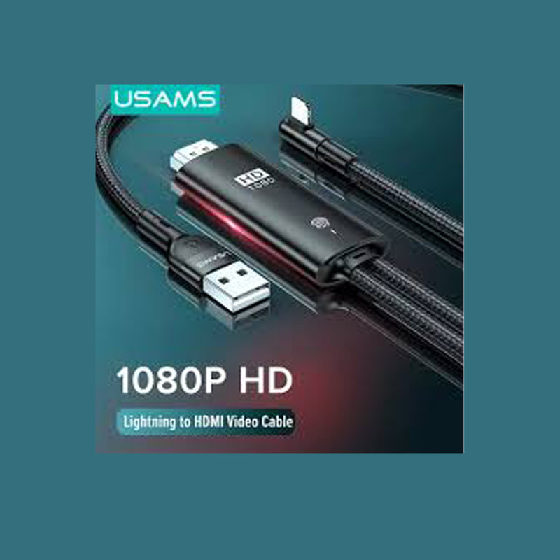 کابل تبدیل HDMI به لایتنینگ/USB یوسمز مدل USSJ442 طول 2 متر