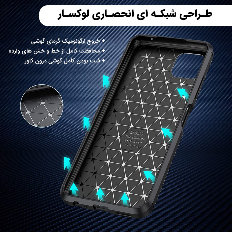 کاور لوکسار مدل Carbon Fiber مناسب برای گوشی موبایل سامسونگ Galaxy A22 5G / F42