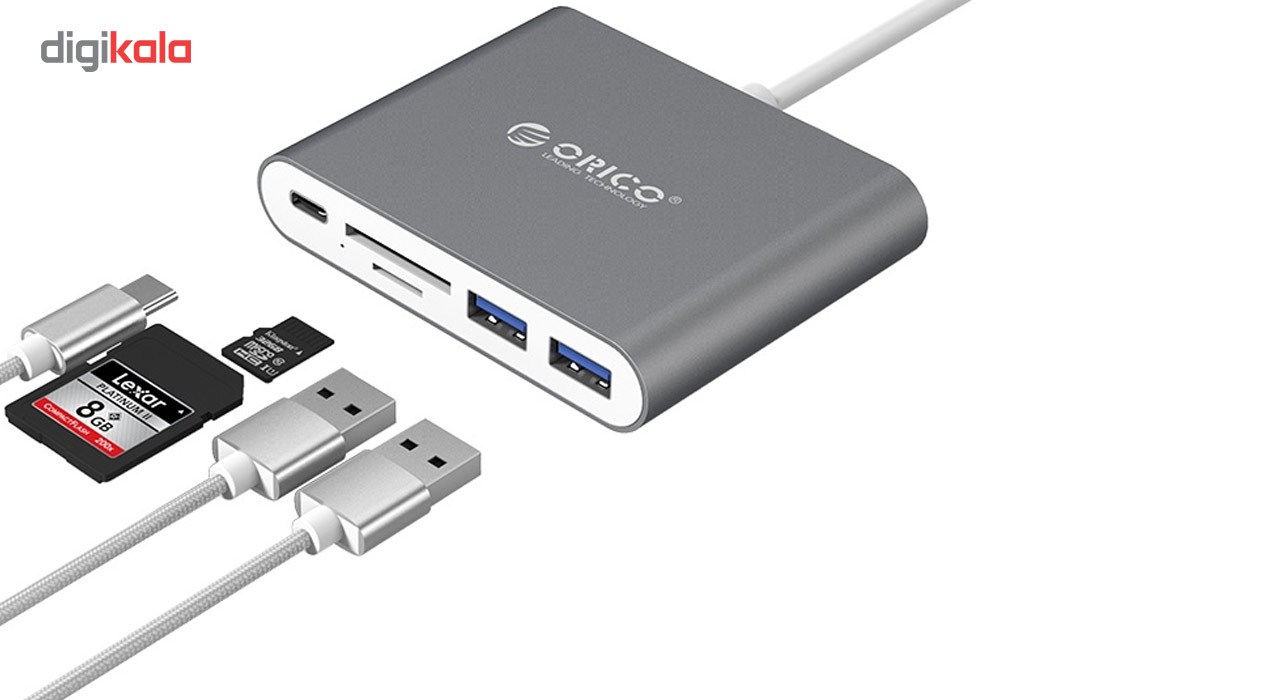 مبدل USB-C به USB و کارت خوان اوریکو مدل RCC2A