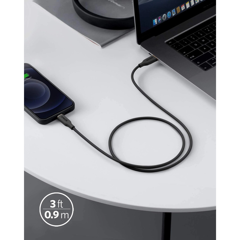 کابل تبدیل USB-C به لایتنینگ انکر مدل 641 طول 1.8 متر 