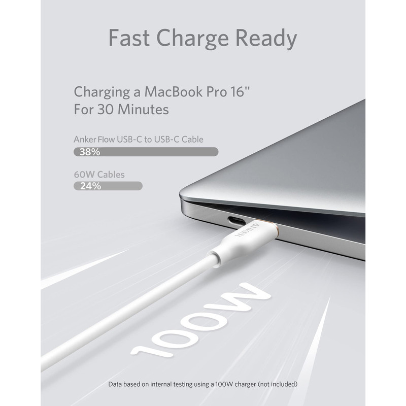 کابل USB-C انکر مدل Power Flow طول 0.9 متر