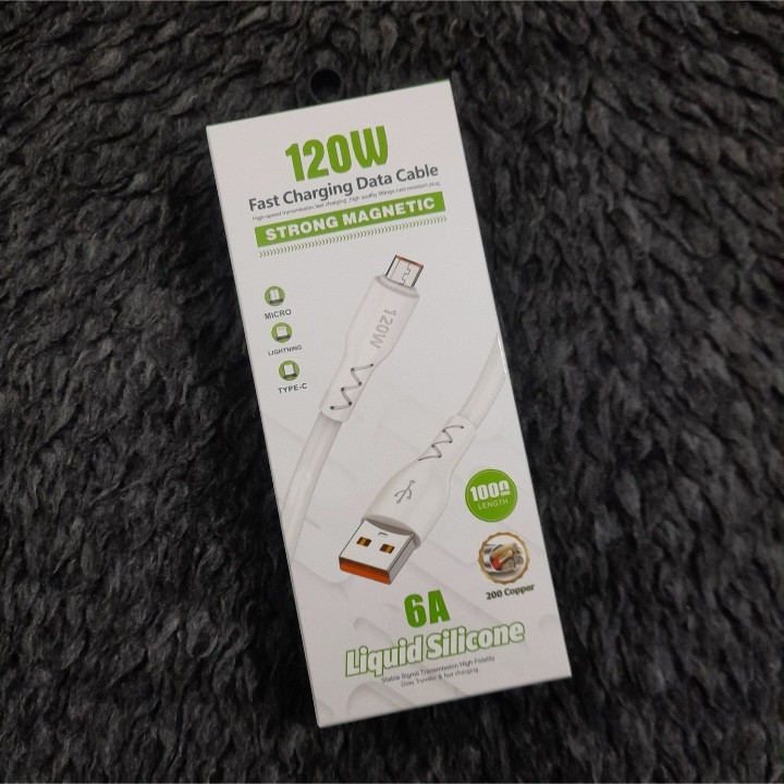 کابل شارژ USB به microUSB مدل FAST 120W طول 1 متر