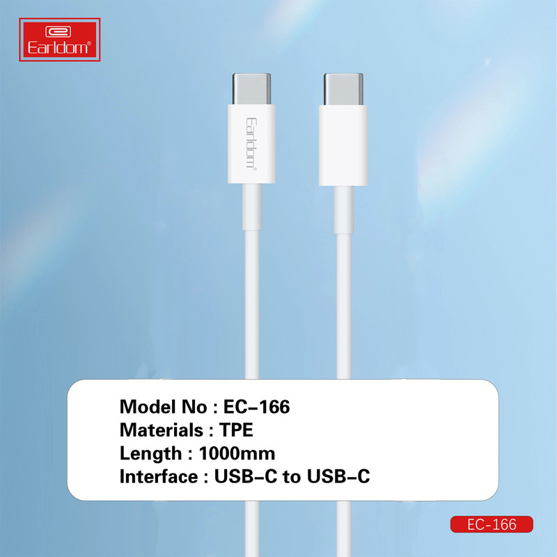  کابل USB-C ارلدام مدل EC-166c PD60W طول 1 متر 