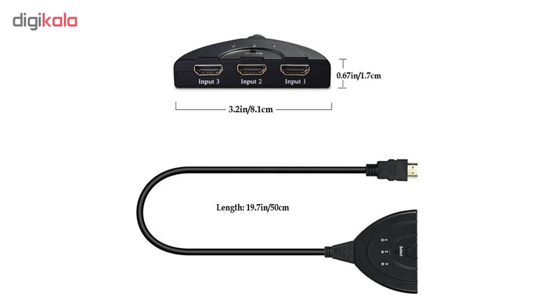 سوییچ 3 به 1 HDMI مدل 3D-01