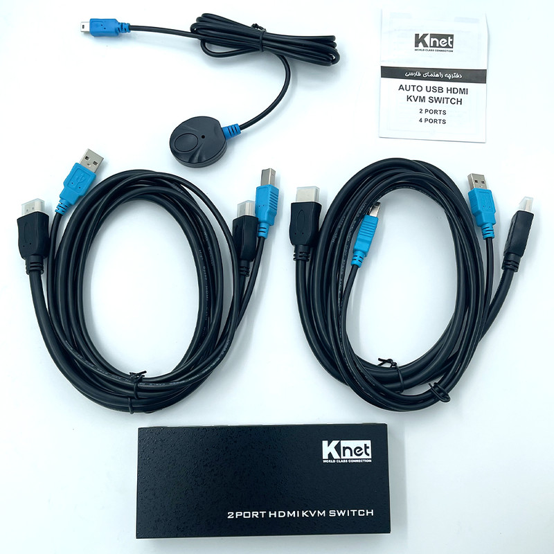 سوییچ HDMI KVM دو پورت کی نت مدل K-SWKH402