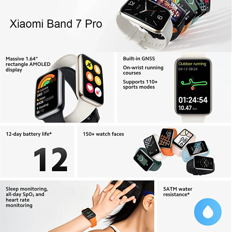 مچ بند هوشمند شیائومی مدل mi Band 7 Pro - چین 