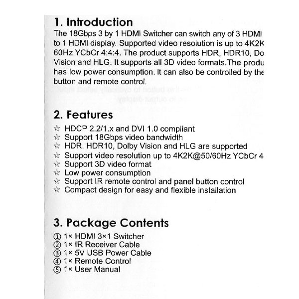 سوئیچ 3 پورت HDMI فرانت مدل FN-S231