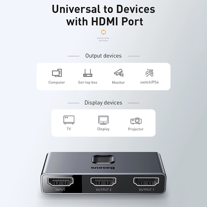 مبدل 1 به 2 HDMI باسئوس مدل Matrix Switcher