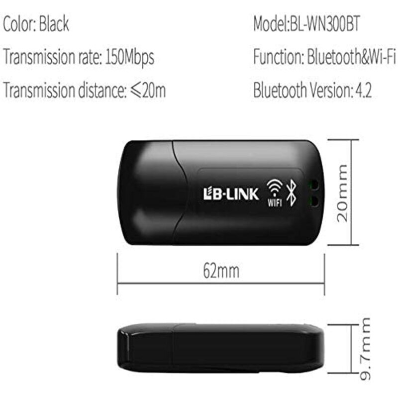 کارت شبکه USB بی سیم ال بی لینک مدل BL-WN300BT V2