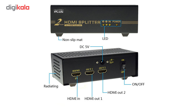 اسپلیتر HDMI دو پورت کی نت پلاس مدل KPS642