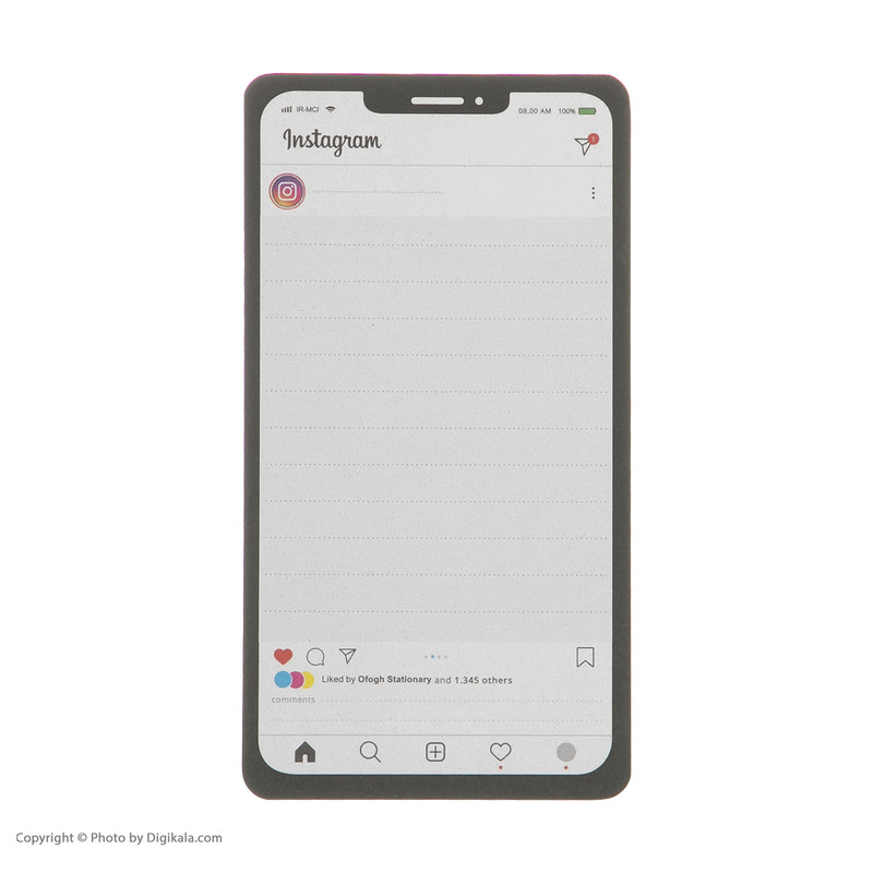 کاغذ یادداشت افق مدل اینستاگرام بسته 50 عددی