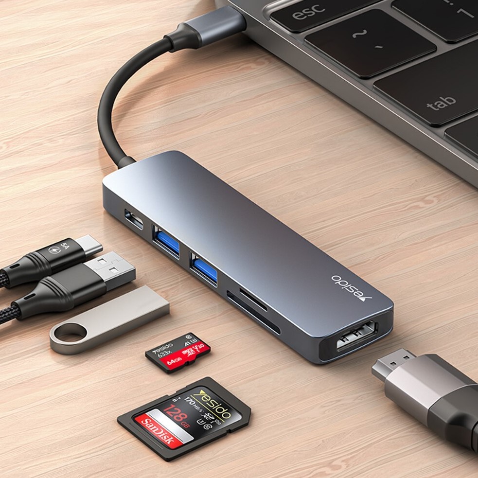 هاب 6 پورت usb-c یسیدو مدل HB11