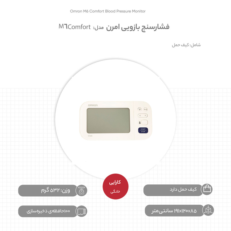 فشارسنج دیجیتال بازویی امرن مدل M6 Comfort