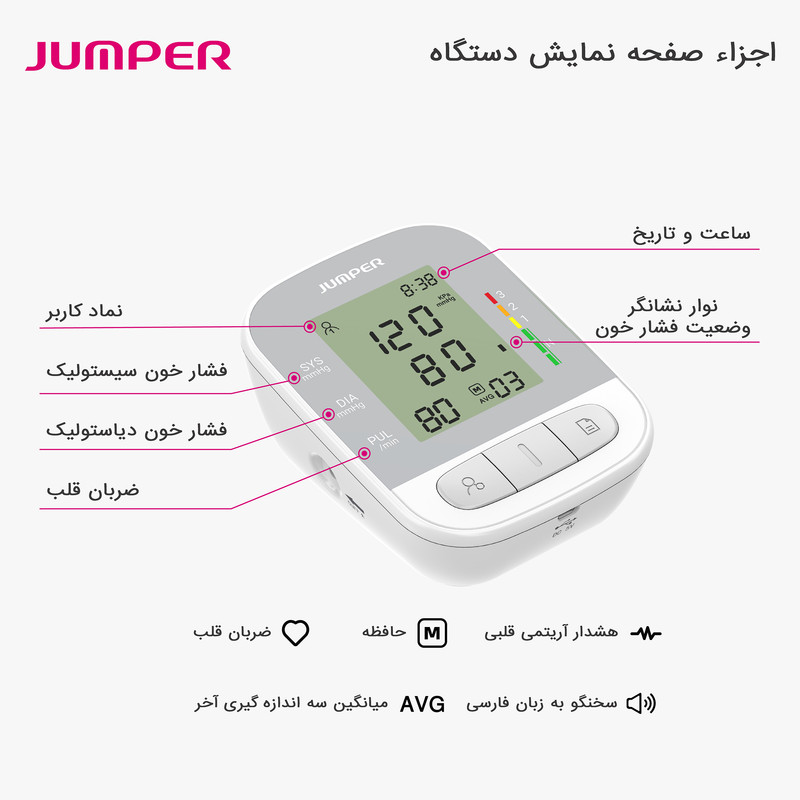 فشارسنج دیجیتال جامپر مدل JPD-HA210