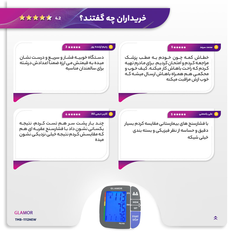 فشارسنج دیجیتال گلامور مدل TMB-1112NEW