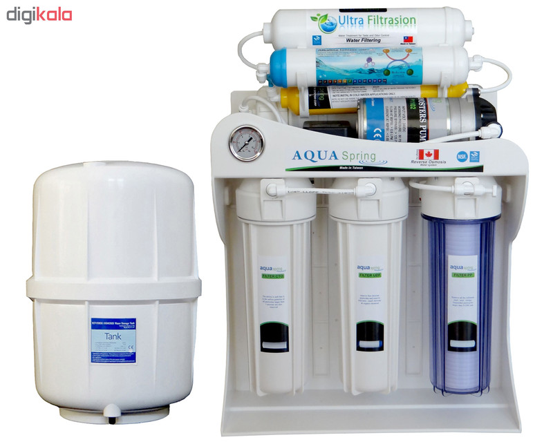 دستگاه دو گانه تصفیه کننده آب آکوآ اسپرینگ مدل UF-SF3800 به همراه فیلتر دستگاه تصفیه آب کد 01 بسته 4 عددی