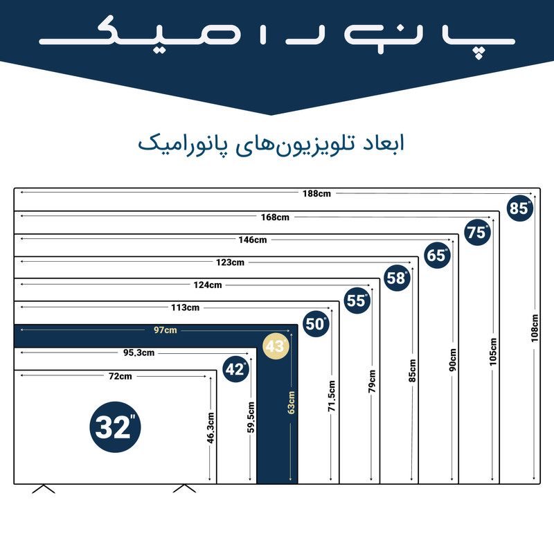 تلویزیون ال ای دی هوشمند پانورامیک مدل PA-43SC277 سایز 43 اینچ