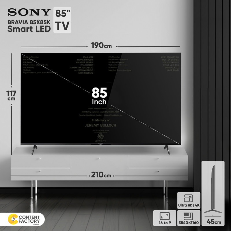 تلویزیون ال ای دی هوشمند سونی مدل BRAVIA 85X85K سایز 85 اینچ