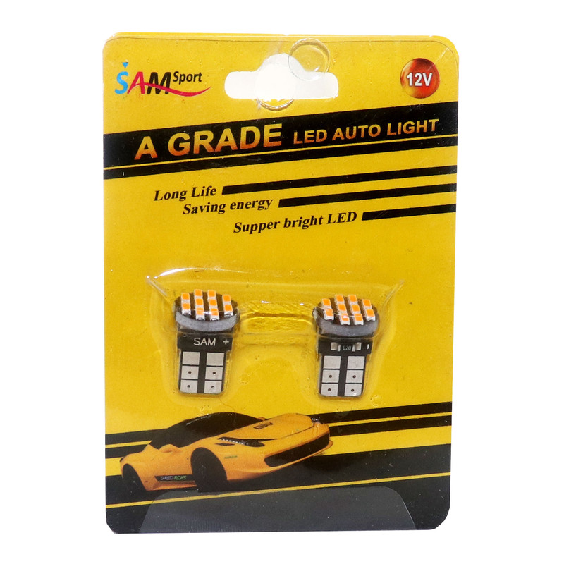 لامپ چراغ کوچک خودرو سام اسپرت مدل ORANGE.10 SMD بسته 2 عددی