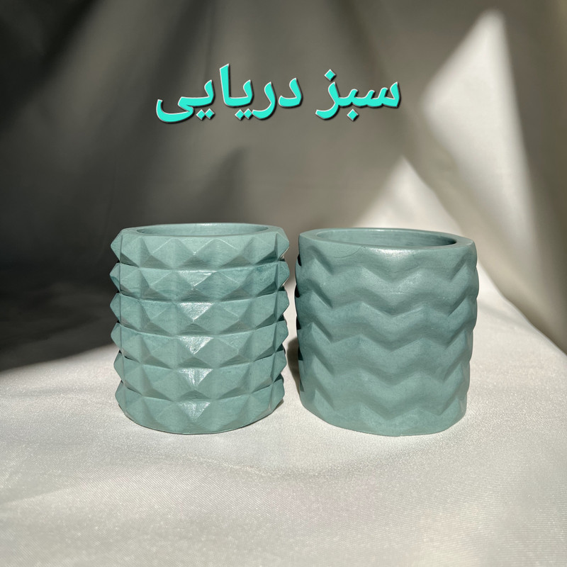 گلدان بتنی مدل مشبک هرمی و موجی مجموعه 2 عددی